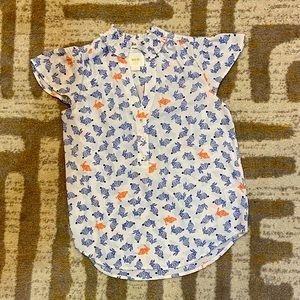 Anthropologie Maeve rabbit print blouse